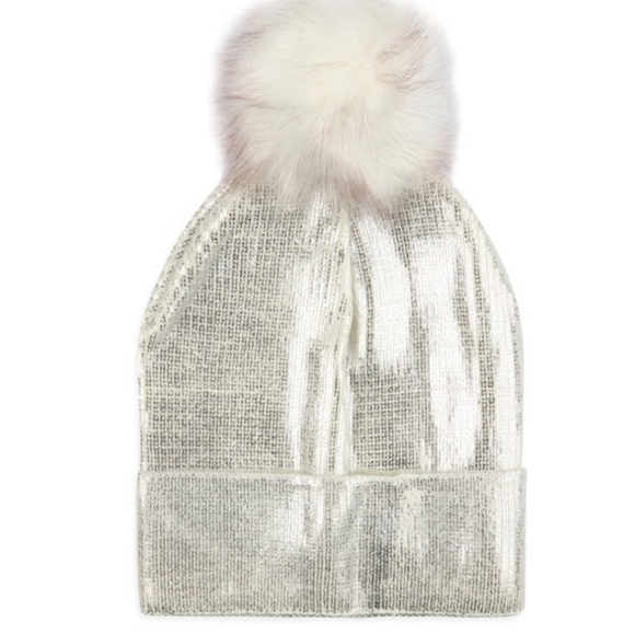 ELIZA Metallic Hat Beanie - SILVER - Picture 9 of 9
